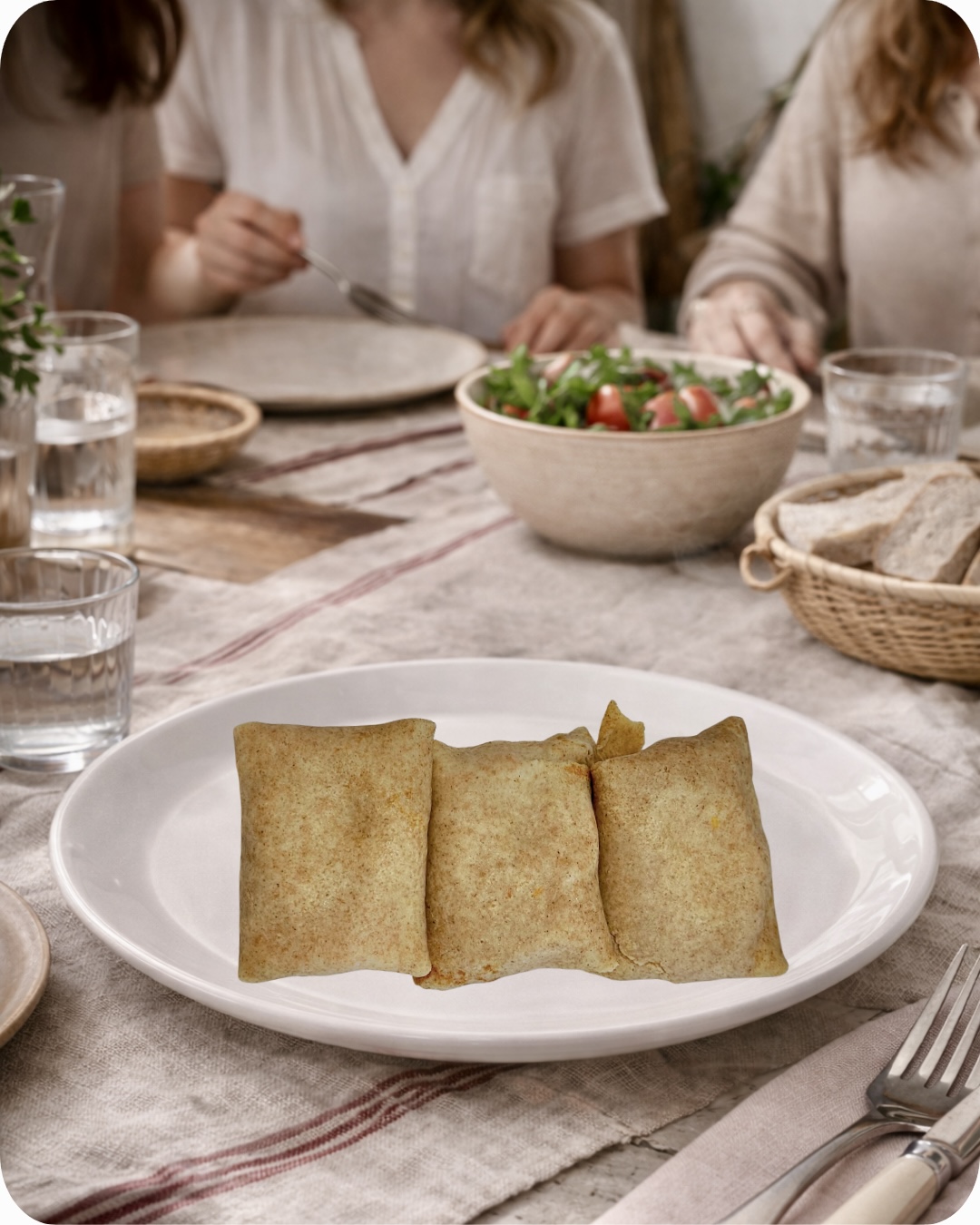 Crepes elaborados con harina integral Donata