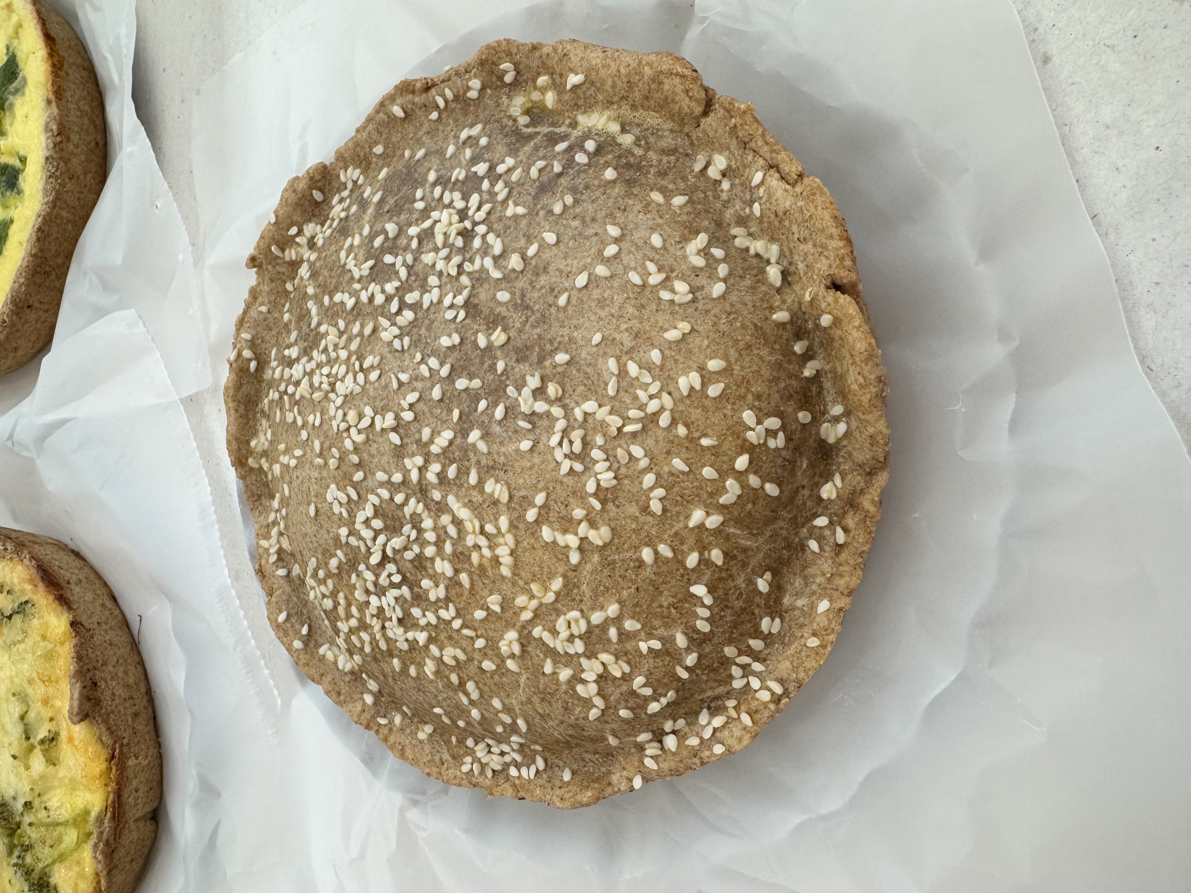 Tartín integral de pascualina de verdura y queso