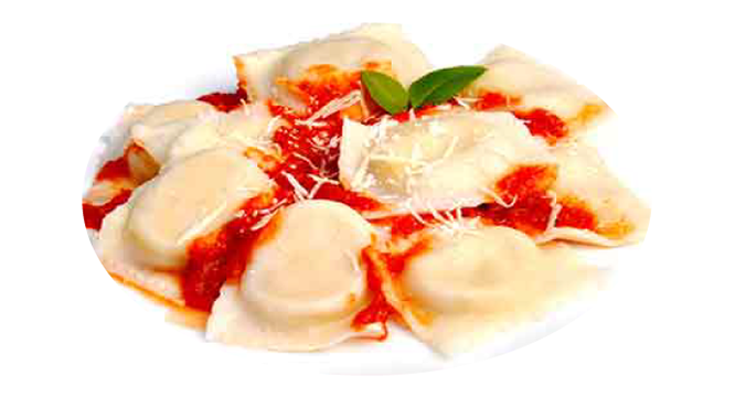 porción de sorrentinos son salsa filetto